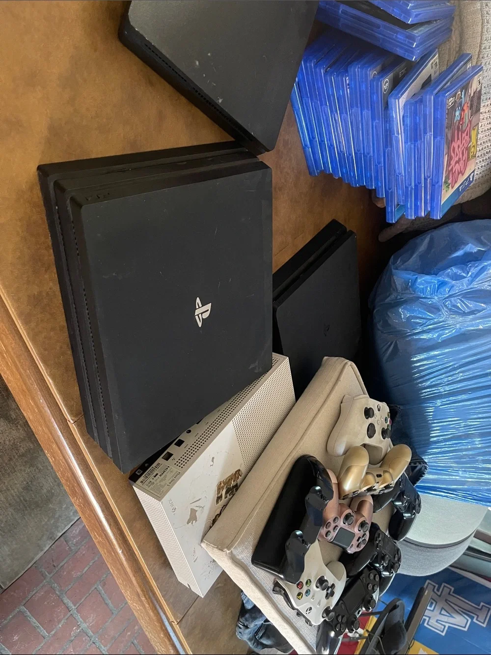 Sony PS4 Game Lot with Blue Case Covers